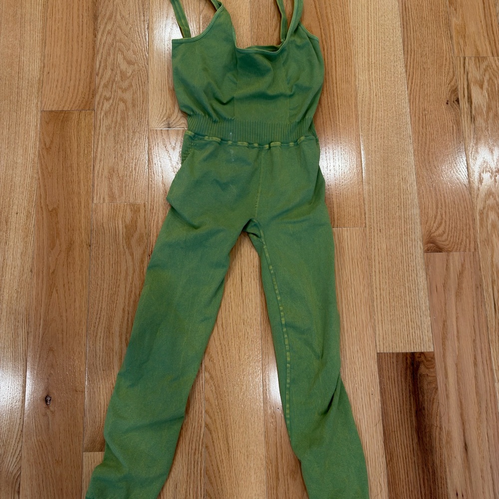 Women’s Green Jumpsuit - Sleeveless One-Piece